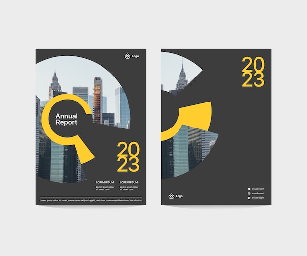 Free Vector annual report cover template design