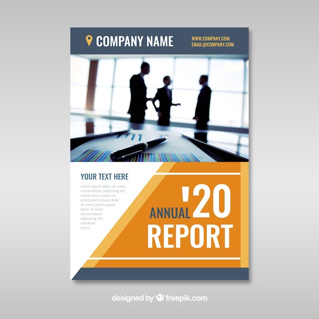 Annual report cover template with image