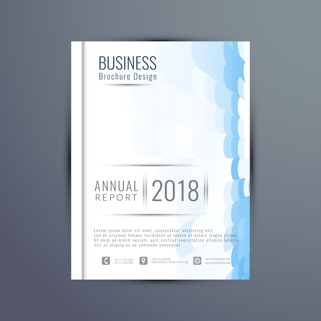 Annual report cover with abstract shapes