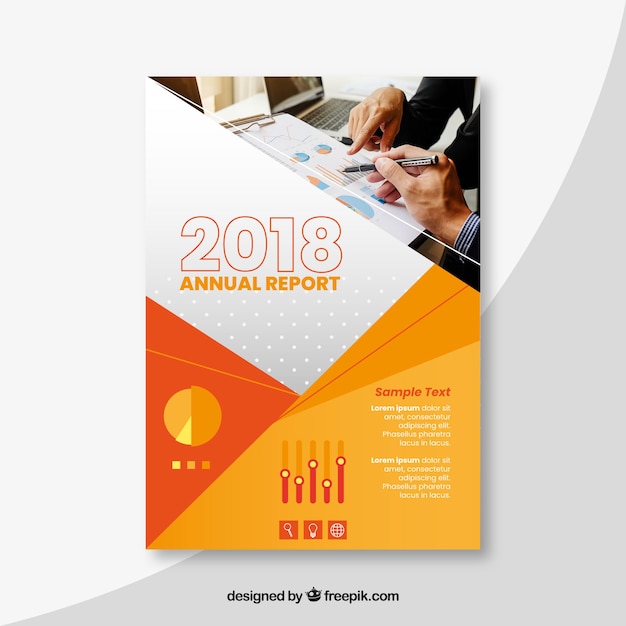 Annual report cover with image