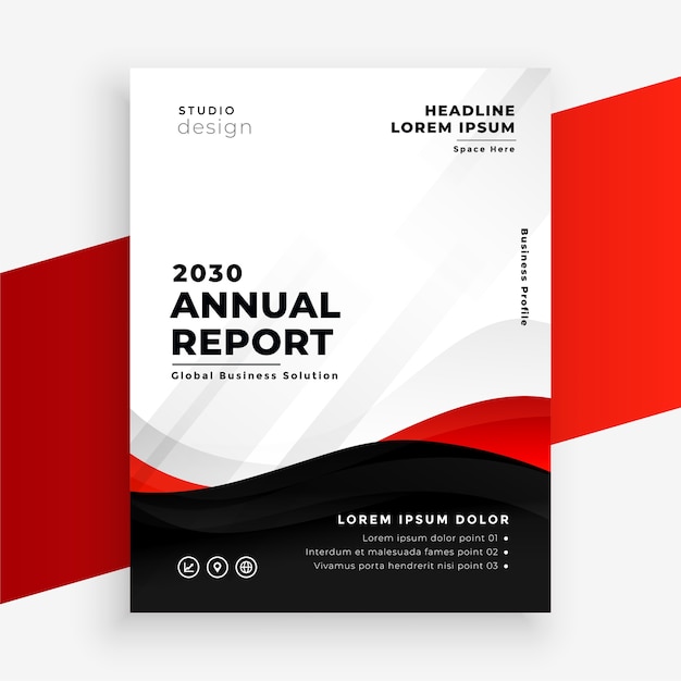 Annual report modern red flyer design template