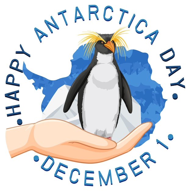 Free Vector antarctica day poster template