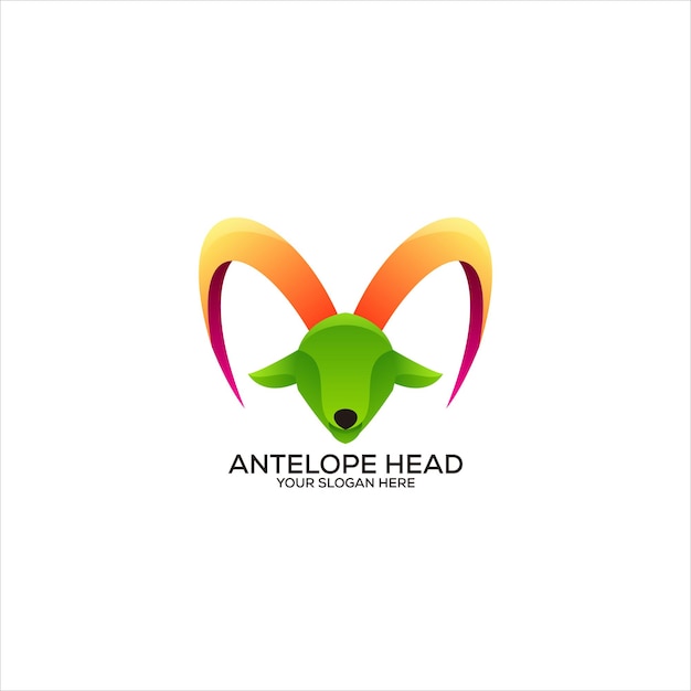 Free Vector antelope head colorful gradient logo