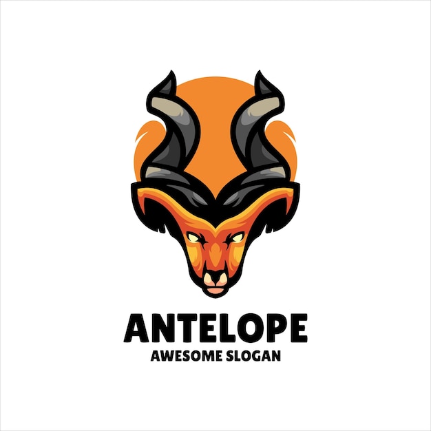 Free vector antelope mascot illustration logo design