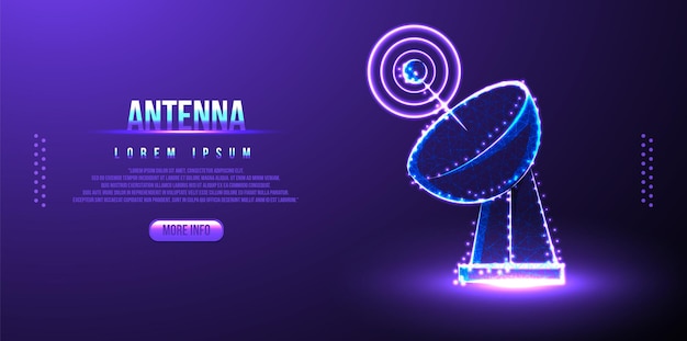 Antenna signal low poly wireframe