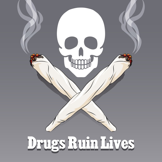 Free Vector anti drug illustration