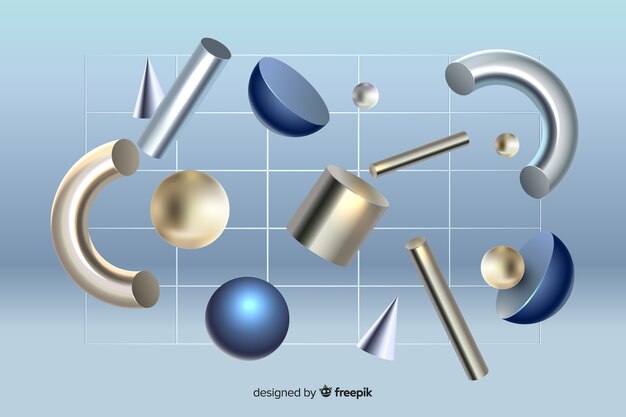 Anti-gravity geometric shapes 3d effect