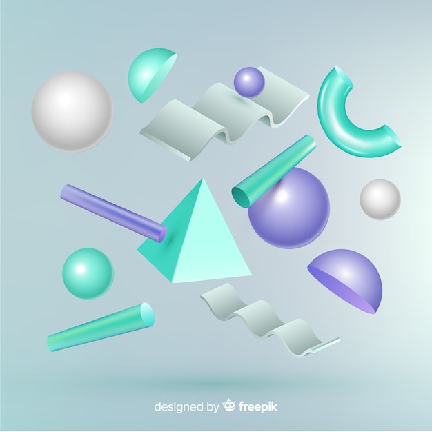 Antigravity geometric shapes with 3d effect