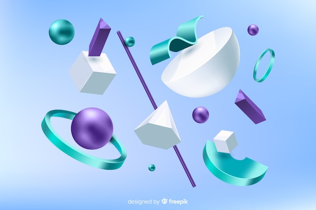 Antigravity geometric shapes with 3d effect