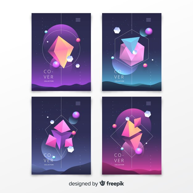 Antigravity gradient shapes cover collection