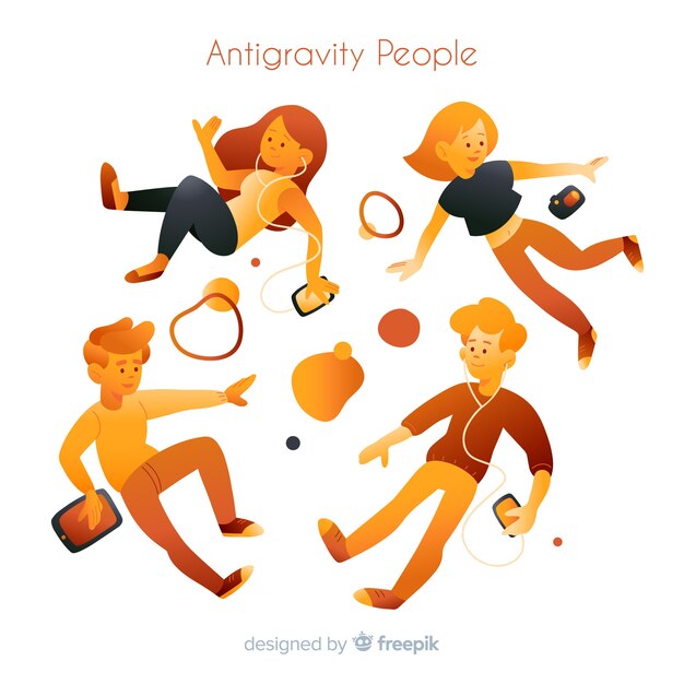 Antigravity people background