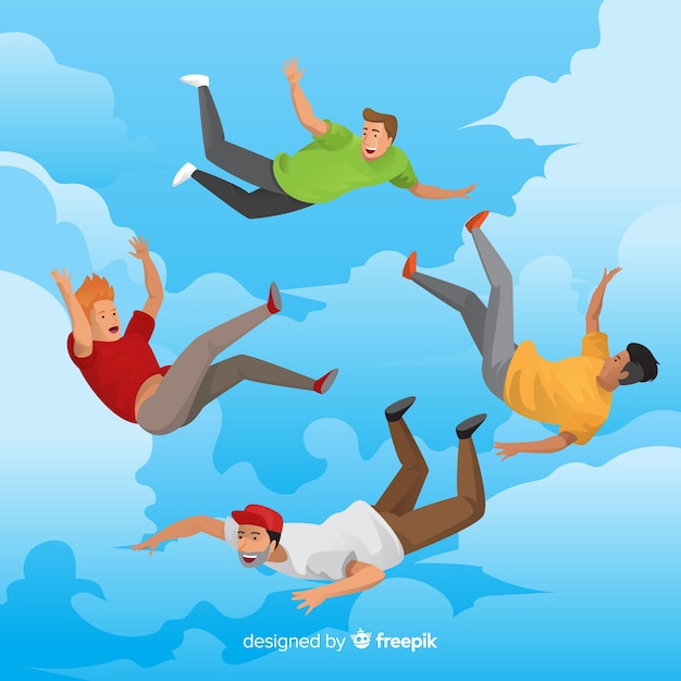 Free Vector antigravity people background