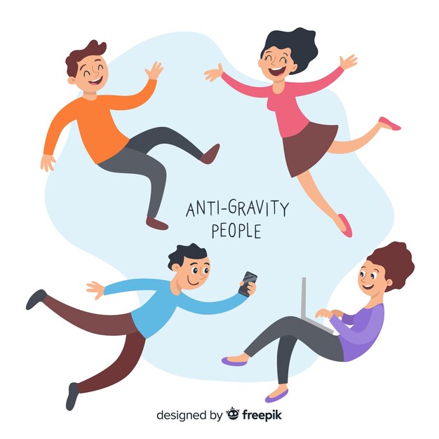 Antigravity people background