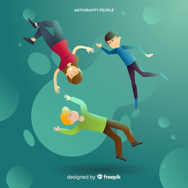 Free Vector antigravity people background