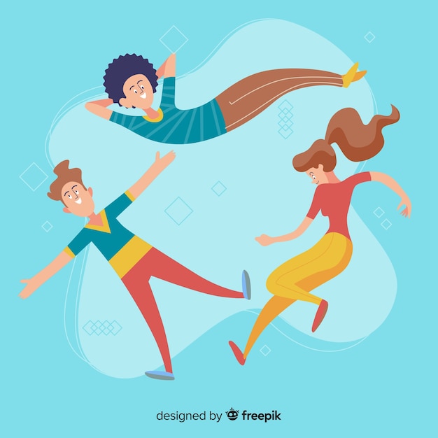 Free vector antigravity people background