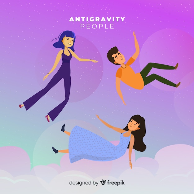 Free Vector antigravity people background