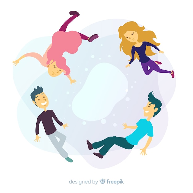 Free Vector antigravity people background