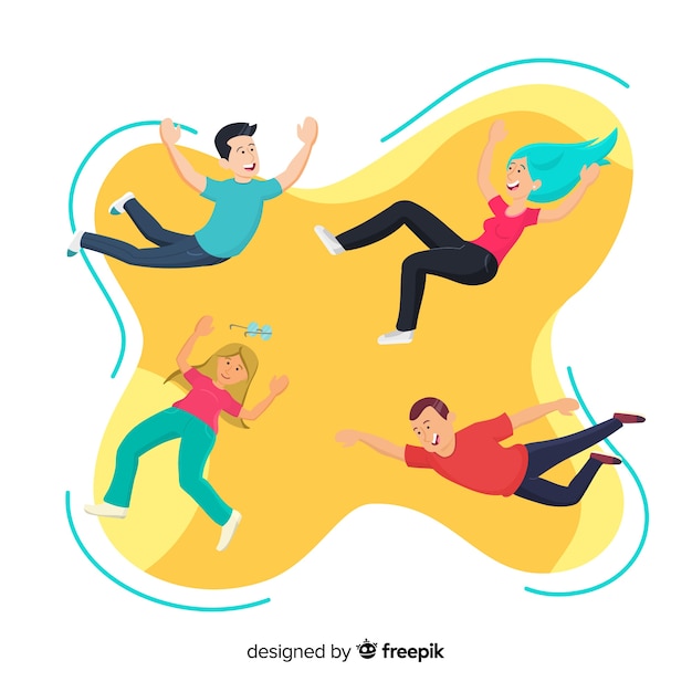 Free Vector antigravity people background