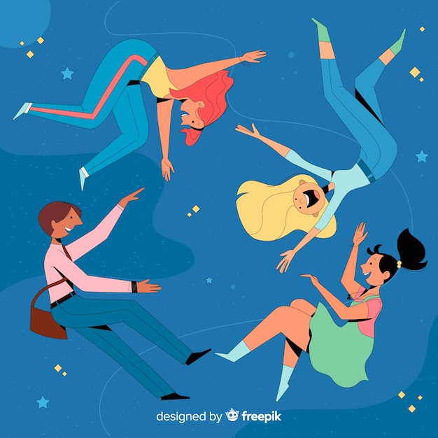 Free vector antigravity people background