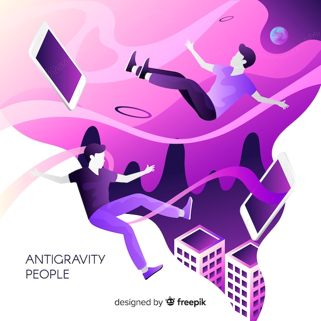 Antigravity people background