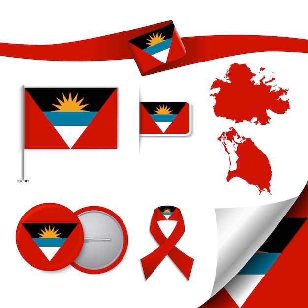 Free Vector antigua and barbuda representative elements collection