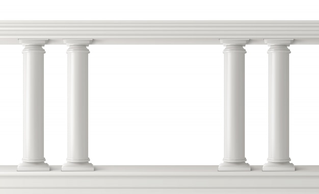 Antique columns set, figured pillars balustrade