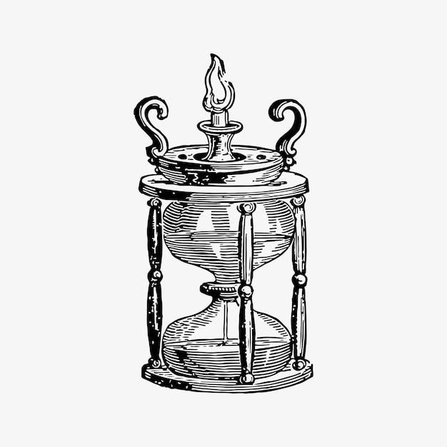 Free Vector antique egg timer drawing