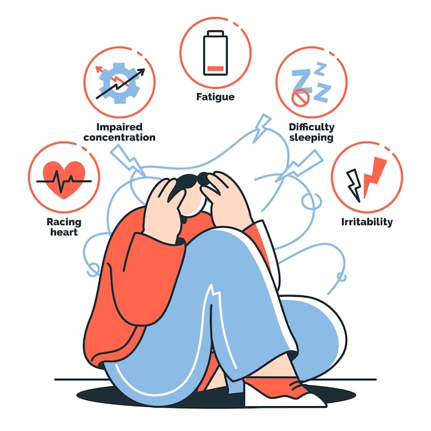 Free Vector anxiety symptoms concept illustration