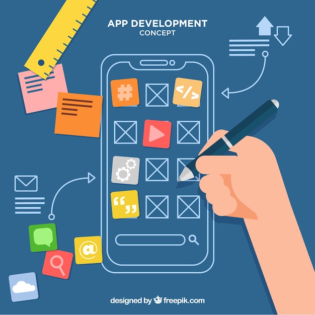 Free Vector app development business concept background