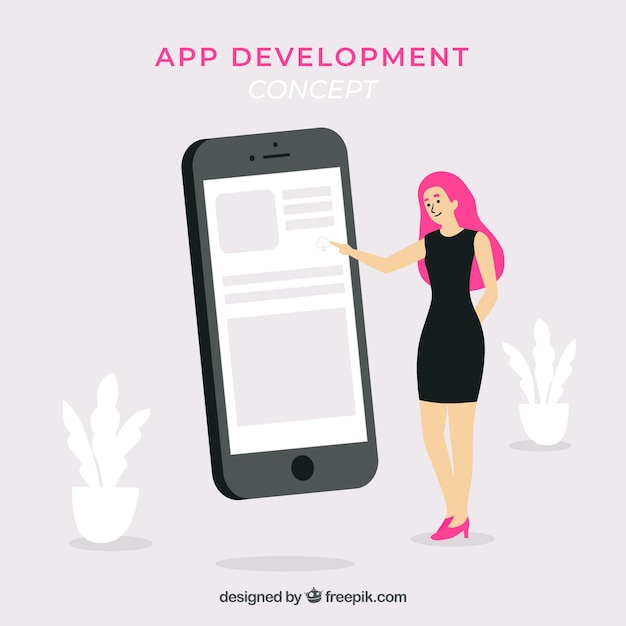 App development concept with flat design