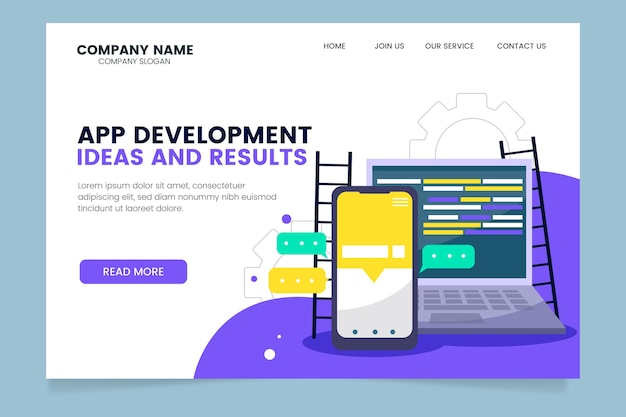 App development ideas and results landing page