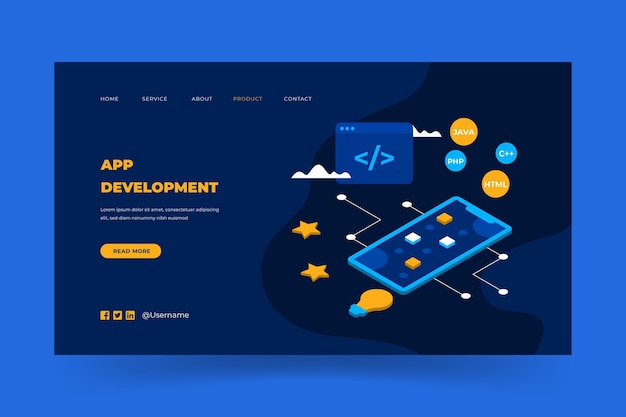 App development landing page template