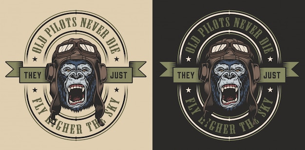 Free vector apparel design with gorilla