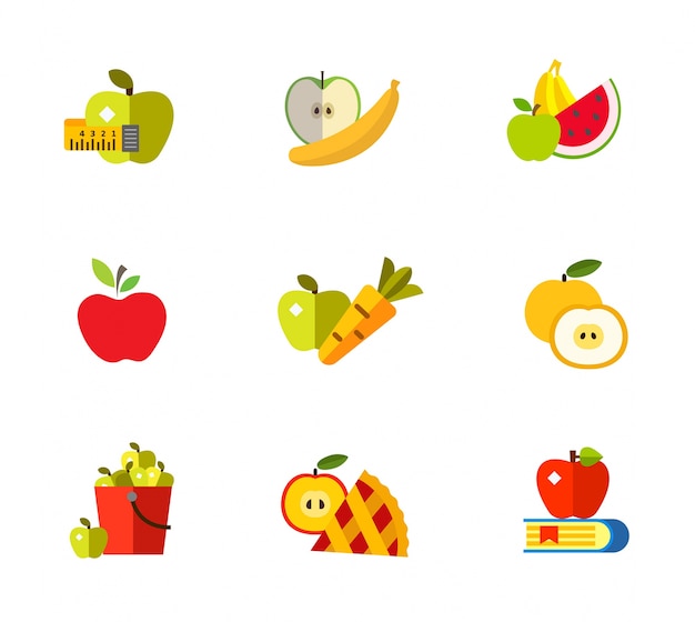 Free Vector apple concept icon set