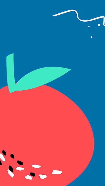 Free vector apple fruit on a blue background design resource