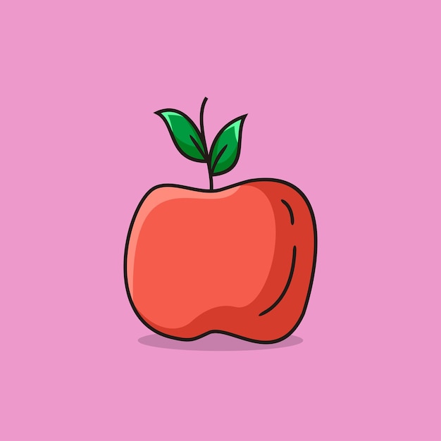 Free Vector apple fruit cartoon style