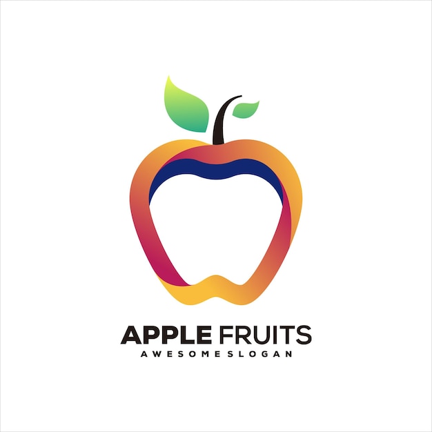 Free Vector apple fruit gradient logo