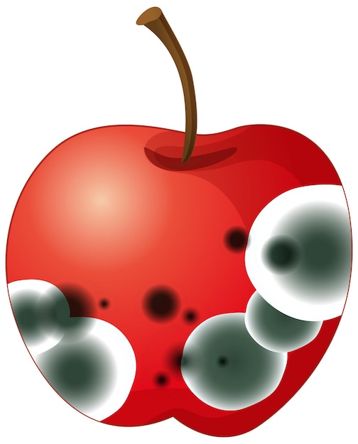 Free vector an apple with mould