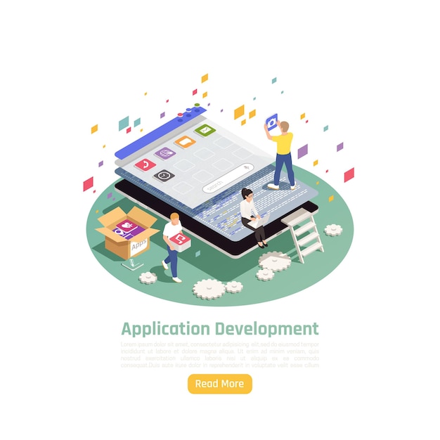 Free Vector application development concept illustration