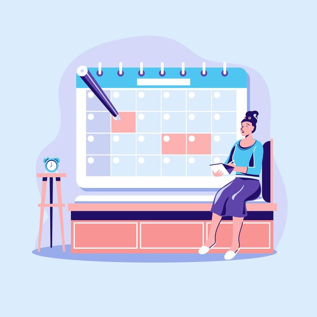 Appointment booking concept with calendar