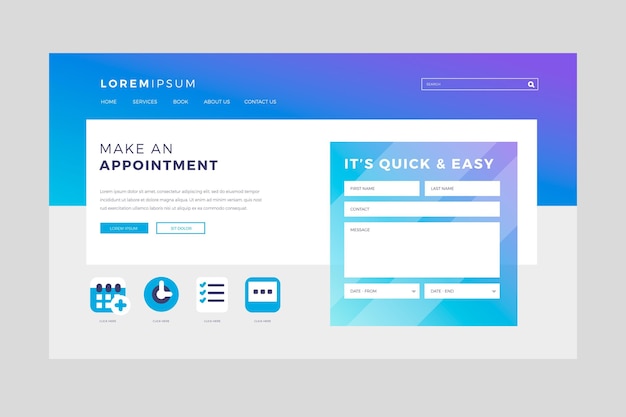 Appointment booking landing page template