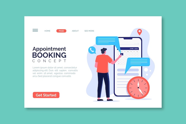 Appointment booking landing page template