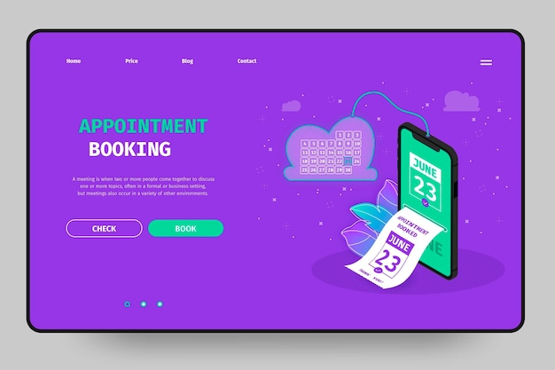 Free Vector appointment booking landing page template