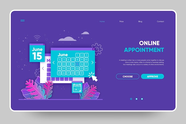 Free Vector appointment booking landing page template