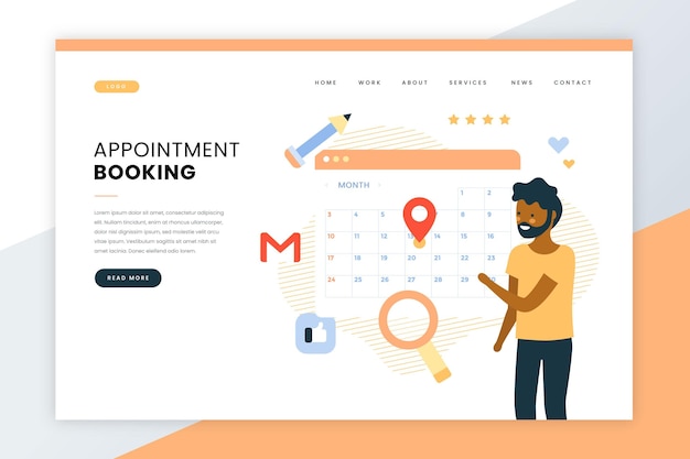 Free Vector appointment booking landing page