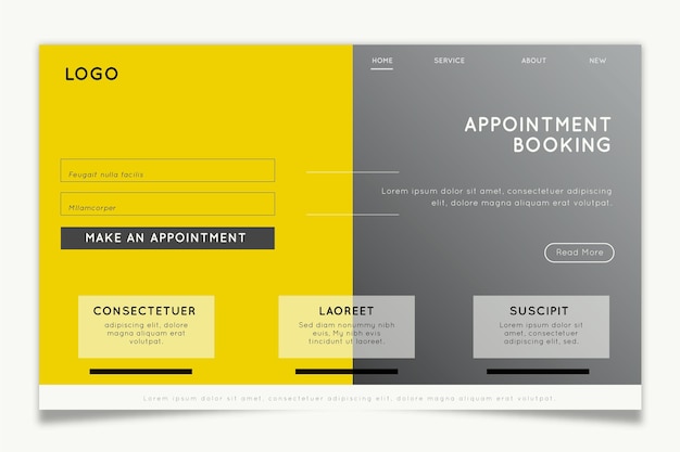 Free Vector appointment booking landing page