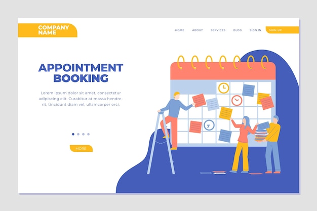 Free Vector appointment booking - landing page