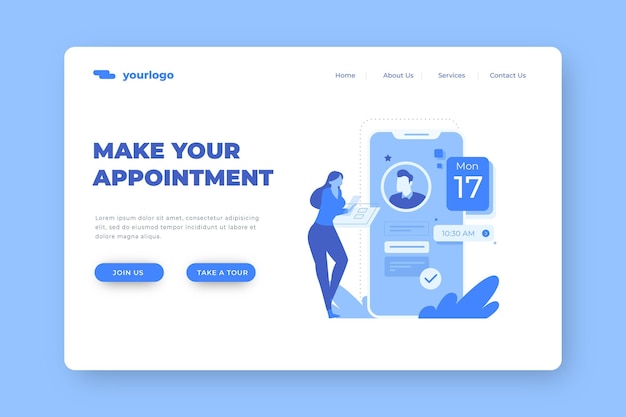 Appointment booking - landing page