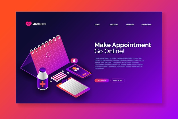 Free Vector appointment booking landing page