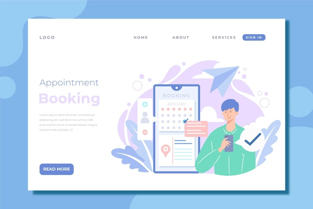 Appointment booking template concept